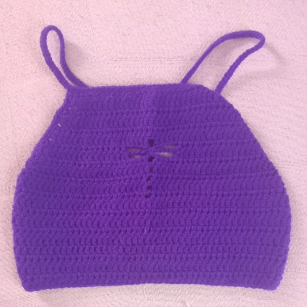 Purple Crochet Halter Top